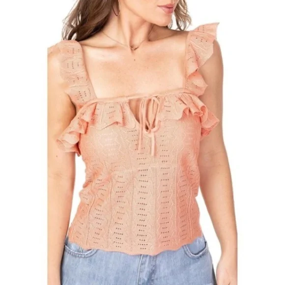 Guess Ruffle Sleeveless Top - Picture 2 of 8